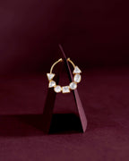 Silver Polki-Style CZ Nose Ring by Tavya Jewellery - close-up detail