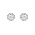 Timeless Brilliance CZ Halo Studs in Silver by Tavya Jewellery - front view