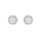 Timeless Brilliance CZ Halo Studs in Silver by Tavya Jewellery - front view