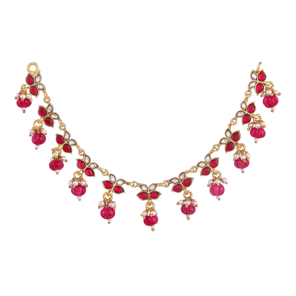 Silver Choker with Leaf-Motif by Tavya Jewellery - front view