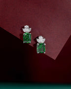 Silver Lotus-Crown Studs by Tavya Jewellery - close-up detail