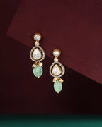 Empress Pear-Cut 92.5 Silver Drop Earrings by Tavya Jewellery - close-up detail