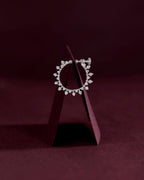 Stellar Halo CZ Adjustable Nose Ring in 92.5 Silver by Tavya Jewellery - close-up detail