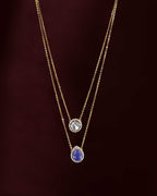 Halo Double-Layered Necklace in Silver by Tavya Jewellery - close-up detail