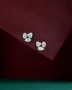 Celestial Trio Multi-Cut CZ Studs in Silver by Tavya Jewellery - close-up detail