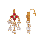 Silver Floral Bugadi Earrings by Tavya Jewellery - full view