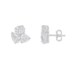 Celestial Trio Multi-Cut CZ Studs in Silver by Tavya Jewellery - full view