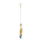 Silver Maang Tikka with Pearls and Green Beads by Tavya Jewellery - side view