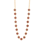 Gold-Tone Silver Kundan Pattern Bead Necklace by Tavya Jewellery - full view