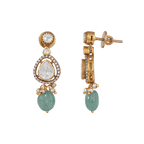 Empress Pear-Cut 92.5 Silver Drop Earrings by Tavya Jewellery - full view