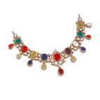 Silver Short Necklace with CZ & Pearl Accents by Tavya Jewellery - close-up detail