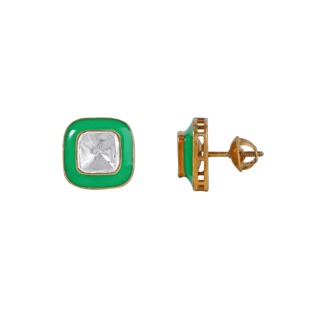Glow Geometric Silver Studs by Tavya Jewellery - full view