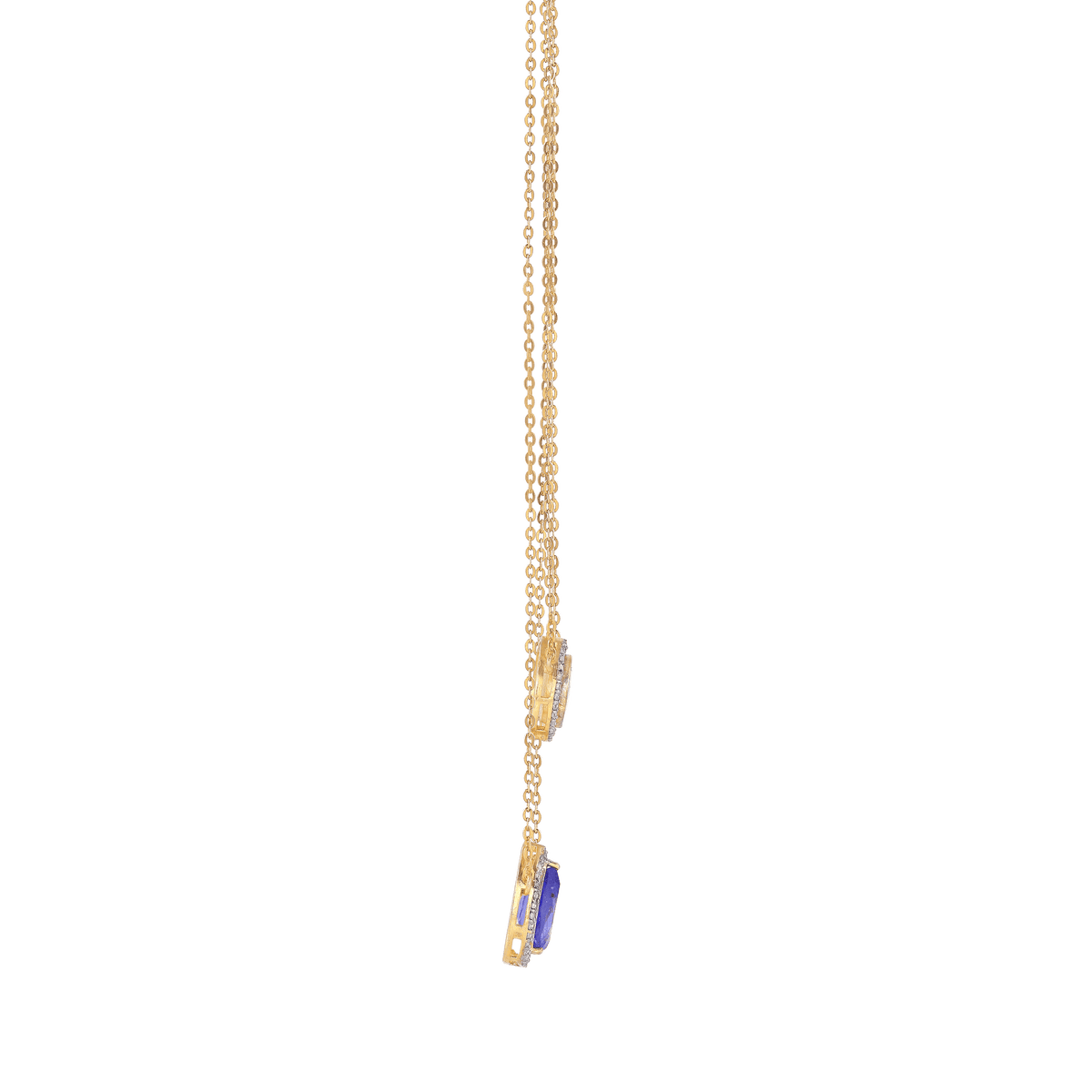 Halo Double-Layered Necklace in Silver by Tavya Jewellery - side view