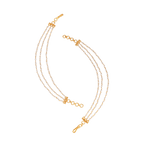 Three-Layered Pearl Silver Ear Chains by Tavya Jewellery - side view