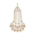 Mughal-Style Silver Passa with CZ & Pearl Droplets by Tavya Jewellery - front view