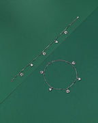 Silver Flora Dangle Anklet