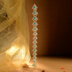 92.5 CZ Silver Emerald Drop Hair Chain by Tavya Jewellery - front view